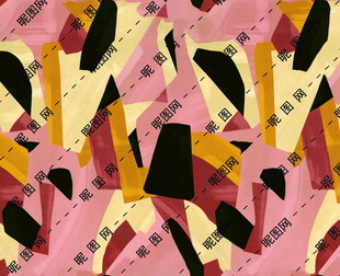 抽象几何色块拼接图案