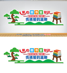 爱心图书室文化墙