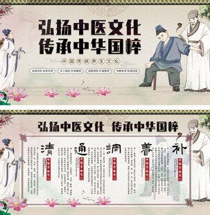 简约大气古风中医养生文化展板