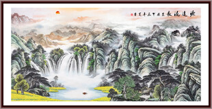 流水生财山水