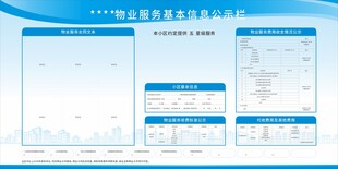 小区物业基本信息公示栏