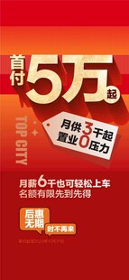 首付5万起低首付低月供热销海报