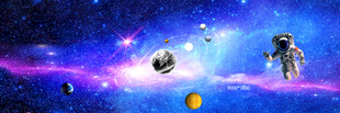 梦幻宇宙中的宇航员与卫星
