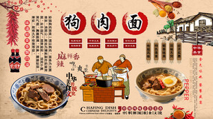 狗肉面背景墙
