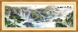 新中式迎客松背景墙