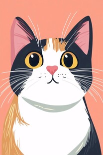 可爱三色猫卡通形象