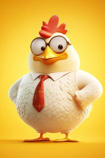 商务风萌态小鸡