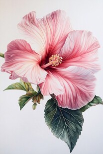 娇艳木槿花特写