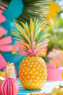 多彩纸艺菠萝装饰摆件