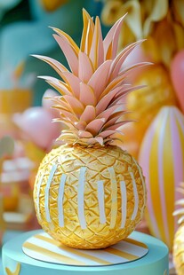 梦幻金色菠萝蛋糕摆件