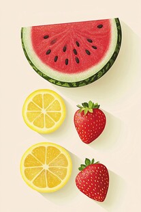 清新水果插画