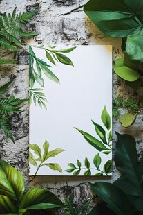 绿叶装饰画与真实绿植搭配