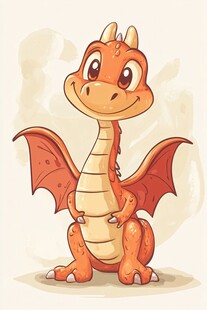 可爱卡通小龙形象展示