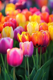 多彩郁金香花海