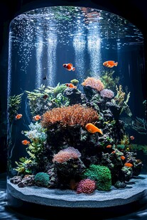 梦幻珊瑚礁水族箱景观
