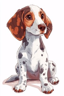 可爱斑点小猎犬插画