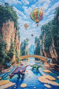 梦幻山谷 恐龙与热气球奇观