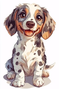 可爱斑点小狗欢乐模样