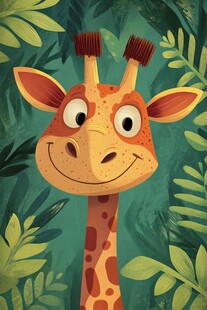 可爱长颈鹿的丛林萌趣瞬间