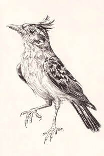素描小鸟 独特羽冠与姿态