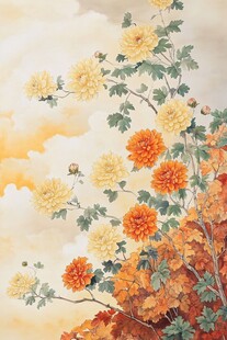 秋日菊花盛放美景