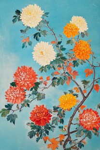 枝头繁花艳 秋日好风光