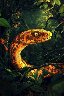 丛林中的斑斓蛇类
