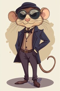 时尚鼠先生的复古扮相