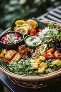 丰盛美味的健康食材拼盘