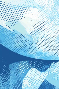 蓝色波点抽象艺术背景图