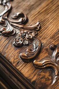 古典木雕花纹细节特写