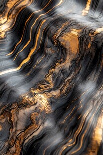 黑金流动纹理抽象艺术图