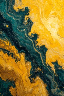 流动的黄绿抽象艺术纹理