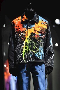 闪电印花潮流男士夹克
