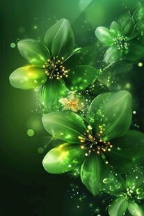 梦幻绿花背景图