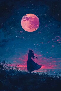 月下独影 梦幻夜色之美