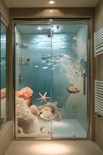 海洋风梦幻玻璃淋浴房
