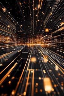 未来科技感的光影数据流