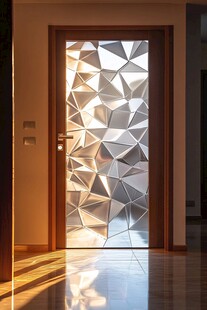 几何图案玻璃门 室内景致