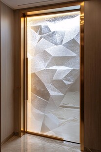 几何纹理艺术玻璃隔断门