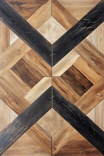 几何拼花木地板纹理特写