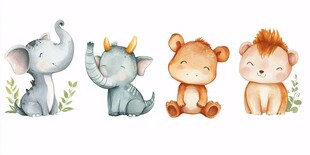 可爱小动物插画