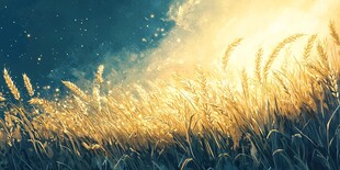 麦田晨光梦幻美景