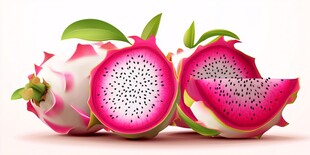 新鲜火龙果切片展示