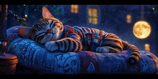 酣睡的萌态猫咪