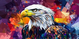 几何风格白头鹰艺术插画