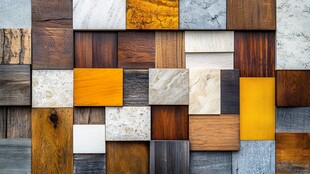 多样材质拼接墙面展示