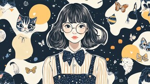 少女与萌宠的梦幻星空世界