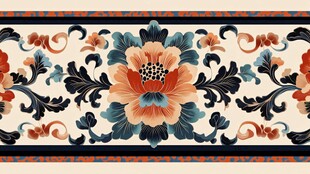 中式传统花卉精美边框图案