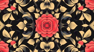 红金花卉图案精美纹理